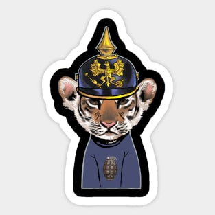 Tiger cub with spike helmet. Sticker